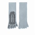thumbnail image 2 of Women Pilates Indoor Athletic Fitness Dancing Split Toe Floor Mid Tube Socks Five Toe Yoga Footwear Comfort Blue, 2 of 3