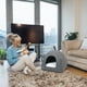 thumbnail image 2 of Cama plegable para gatos, casa para gatos transpirable, tienda interior para mascotas, cama para perros con estera (azul, tamaño, 2 of 8