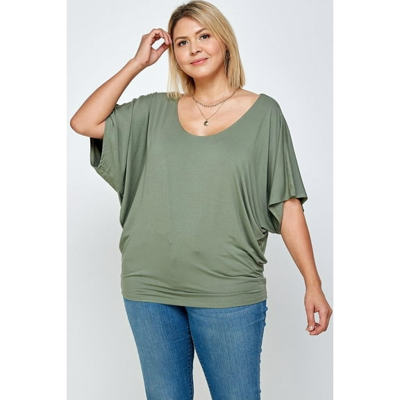 Solid Knit Top, With A Flowy Silhouette 1XL