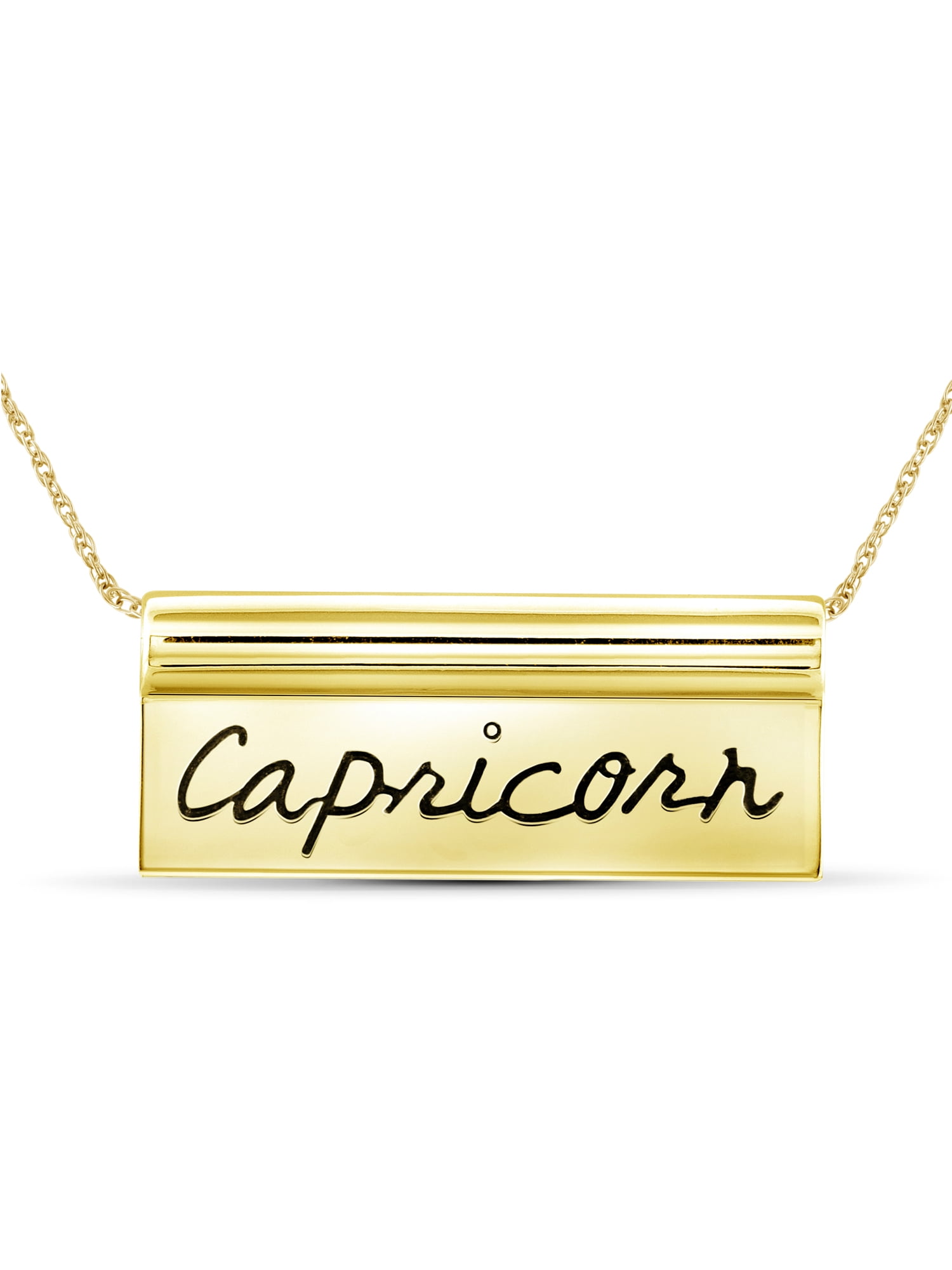 Gold over Silver Capricorn Engraved 