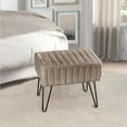 thumbnail image 6 of Home Soft Things Super Soft Faux-Fur Upholstered Stool Ottoman, Fungi, 19"x13"x17", 6 of 6