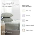 thumbnail image 2 of Five Looms Cotton Cozy Flannel Bed Sheet Set, King (Gingham Fog Blue, 4 Piece), 2 of 6