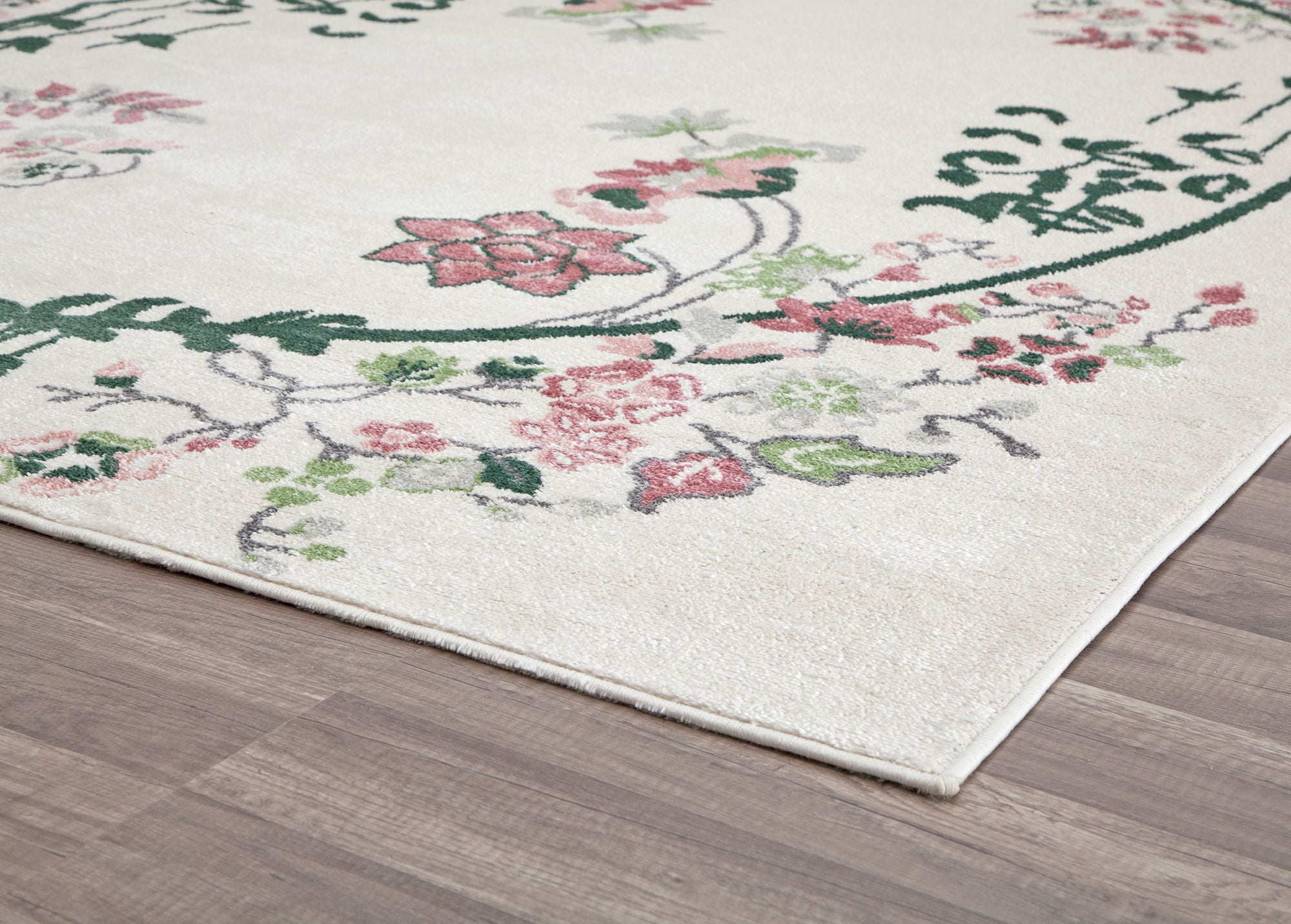 Rugs America Hanna VA20A Cream Magnolia Floral Transitional Beige Area Rug, 8'x10'