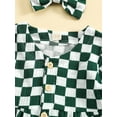 thumbnail image 6 of Bagilaanoe Toddler Baby Girl Plaid Dress Long Sleeve A-line Button-Down Dresses + Hairpin 6M 12M 18M 24M 3T 4T Casual Swing Tunic Tops, 6 of 9
