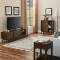 thumbnail image 4 of Mid Century Modern Rattan Sideboard Cabinet, Buffet Cabinet with Adjustable Shelf & Solid Wood Feet & Rattan Cabinet Doors for Entryway, Hallway, Living Room, Kitchen, Walnut, 4 of 7