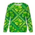 thumbnail image 4 of Nuoqisi Chandail de la Saint-Patrick pour Femmes Trèfle Imprimé Manches Longues, 4 of 7