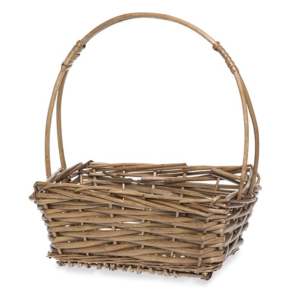 Willow Rectangular Handle Basket Coffee 9in