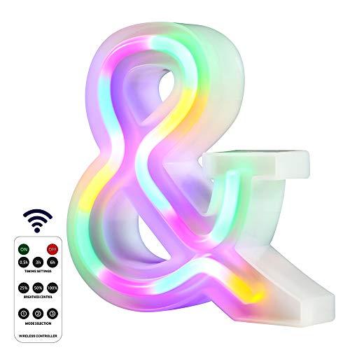 WARMTHOU Newly Upgrade LED Neon Letter Lights Marquee Alphabet Light Up