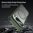 thumbnail image 3 of Magnetic Case for Google Pixel 8A Case Compatible with Magsafe Carbon Fibre Delicate Matte Texture Soft Silicone Semi-Translucent Back Airbag Anti Drop Lens Protection Shock Case, Green, 3 of 13