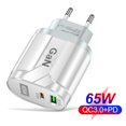 thumbnail image 1 of Cargador 65W GaN 2 puertos Quick Charge 3.0 para iPhone 13 Pro Xiaomi Phone Laptop Hugtrwg Nuevos Originales, 1 of 5