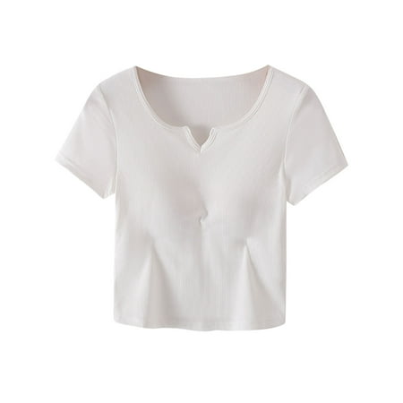 Save On Womens Summer Camisole Shirts Henley Neck Sleeveless Shirt Slim Fitted Tank Tops Solid Classic Tunic Tee Sleepwear No Underwire Full Coverage Shelf T-Shirt Bra Everyday Bras