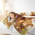 thumbnail image 4 of jejeloiu Brown Highland Cattle 7-Piece Twin Bedding Sets For Kids,Countryside Flowers Rustic Farmhouse Theme Bedding Comforter Set For Girls,Reversible, 4 of 7
