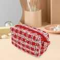 thumbnail image 6 of Unique Bargains 1Pc Christmas Knitting Patterns Drawstring Makeup Bag for Vacation Red White Wool, 6 of 6
