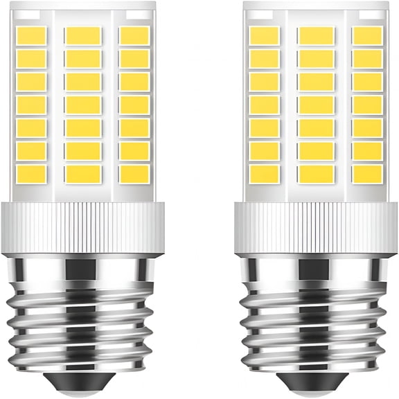 HIBIBUD 2 Pack E17 Microwave Bulb, Dimmable, 5W, Daylight White 6000K, 40W Halogen Replacement for Microwave, Oven, Range Hood, Refrigerator, Over Stove, Appliance, Intermediate Base