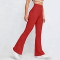 thumbnail image 6 of hoksml Women's High Waist Flare Pants, Solid Color Stretch Yoga Pants with Back Zipper, 6 of 8