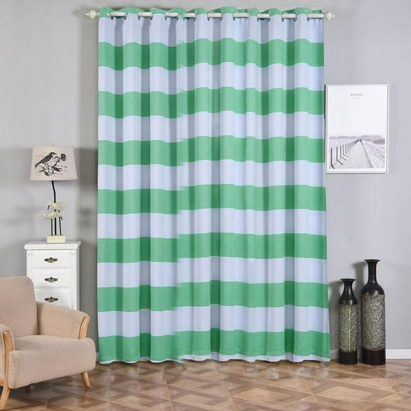 BalsaCircle 52 x 108-Inch Cabana Stripe Curtains Drapes Panels with Grommet Window Treatments - Home Decorations