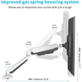 thumbnail image 2 of SHOPPINGALL Fully Adjustable Single Gas Spring Monitor Mount Stand for 15"-32" Monitor Features USB 3.0 Port and Audio Port - SA-GM212U (White), 2 of 7
