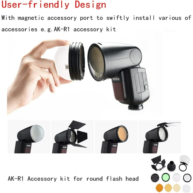 Godox V1-N Round Head Flash for Nikon DSLR, 76Ws 2.4G 1/8000 Godox V1-N Round Head Flash for Nikon DSLR, 76Ws 2.4G 1/8000