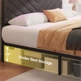 thumbnail image 4 of Bolvdo Twin Bed Frame with 2-Tier Storage Headboard, USB Ports, LED Light, 2 Storage Drawers, Metal Support, No Box Spring Needed, Noise Free, Easy Assembly, Gray, 4 of 8