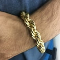 thumbnail image 6 of Mens 14k Gold Plated Big Rope Bracelet 9” x 14MM Hollow Twisted Hip Hop Wrist Chain, 6 of 6
