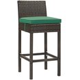 thumbnail image 3 of Modway Conduit Rattan Outdoor Bar Stool in Brown and Green (Set of 4), 3 of 5