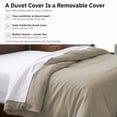 thumbnail image 5 of California Design Den 100% Cotton Duvet Cover Queen Size Only - 400 Thread Count, Soft Sateen, Button Closures & Corner Ties - Taupe, 5 of 8