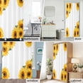 thumbnail image 6 of Sunflower Leaf Fabric Shower Curtain Yellow Floral Plant Washable Shower Curtains for Bathroom, Waterproof Bath Curtain with Hooks Home Decor 72x72in, 6 of 8