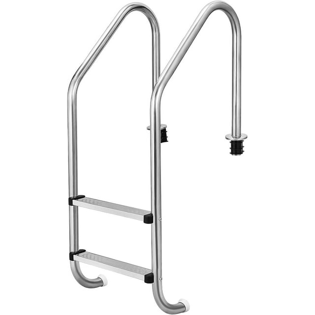 Yiwa Inground Pool Ladder,304 Stainless Steel Swimming Pool Ladder,Non-Slip Swimming Pool Ladder for Deep End, Easy Assembly, 380lbs Load Capacity - Perfect for Indoor/Outdoor Pools