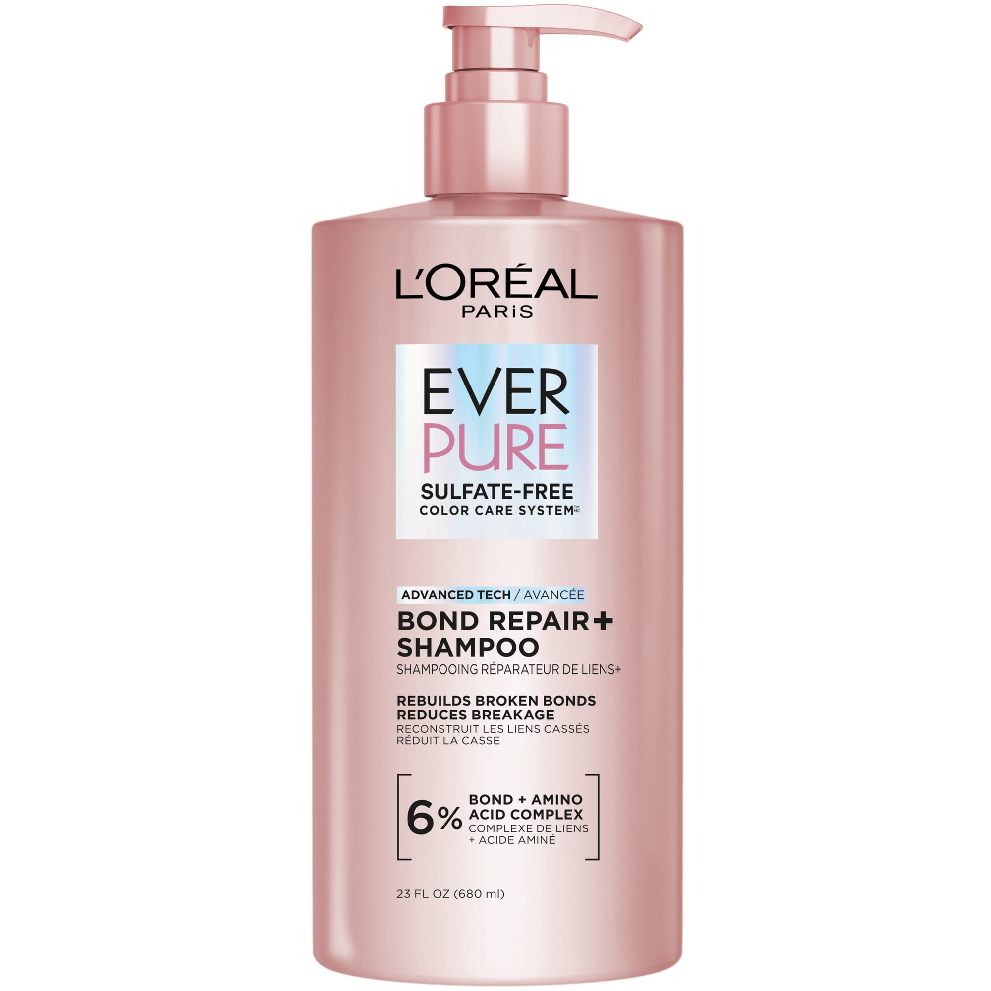 L'Oreal Paris Sulfate Free Bond Repair Shampoo for Damaged Hair, EverPure, for Adults, 23 fl oz