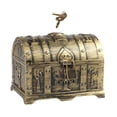 thumbnail image 2 of Cofre del tesoro pirata con cerradura y llave, caja de baratijas, recuerdo de fiesta temático, tesoro 14CMX10CMX10.5cm, 2 of 9
