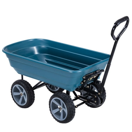 - Gymax Heavy Duty Garden Dump Cart Dumper Wagon Carrier Wheel Barrow Air Tires