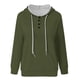 thumbnail image 4 of ICHUANYI Clearance Women's Fashion Printed Pocket Long Sleeve Blouse Casual Tops Sweatershirt Button Hoodies(Army Green, XL) ICHUANYI WER2023081404169, 4 of 5