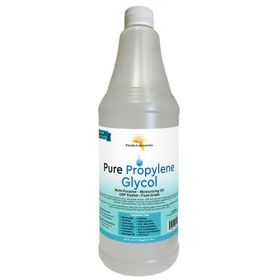 Propylene Glycol Bottle 1 Quart, 32 oz, USP Food Grade Kosher