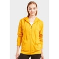 thumbnail image 2 of DailyWear Womens Long Sleeve Thin Cotton Full Zip Up Hoodie Jacket Mustard, Small, 2 of 4