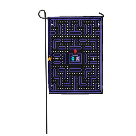 SIDONKU Geek 8 Bit Pixel Retro Arcade Game Old Video Design 80S Classic Robot Monster Garden Flag Decorative Flag House Banner 12x18 (Best Arcade Games Of The 80s)