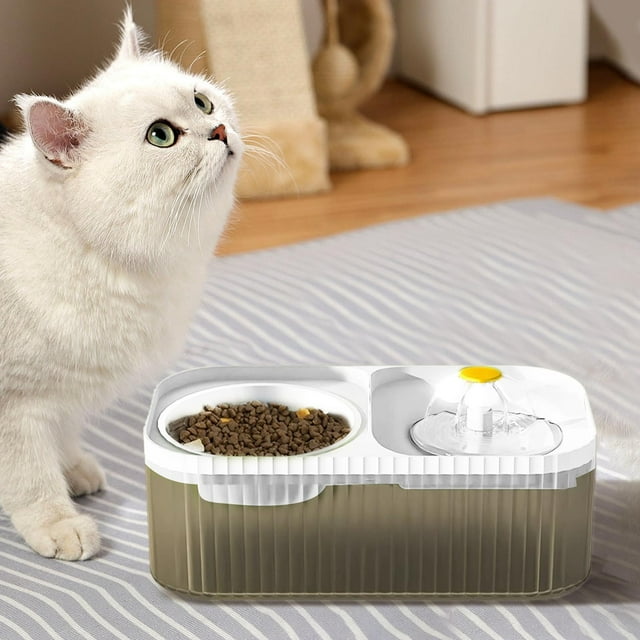 Dispensador de agua y comedero automático para mascotas | Gran capacidad con separación de agua y alimentos secos durante 10 días | Bebedero y comedero integrados para perros, gatos y conejos |