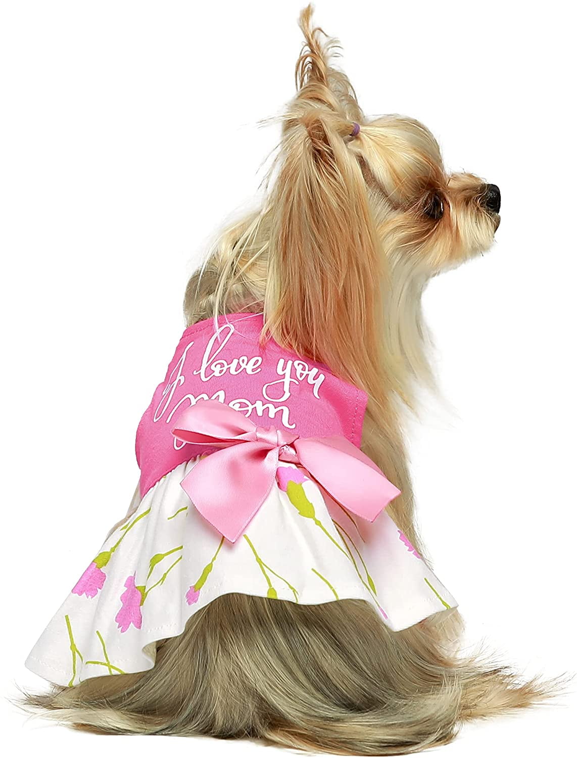 wedding attire,floral hot pink Dog Dresses layered costumes pet dresses summer,Puppy. small dog,Cat dresses dog clothes party dress