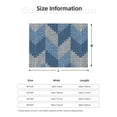 thumbnail image 5 of Yiaed Cozy Knitted Blue Chevron Print Blanket Throw Blanket Soft Cozy Flannel Blanket for Home Bed Sofa Couch Chair-60"x50", 5 of 6