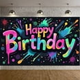 thumbnail image 3 of Colorful Splatter Banner Artistic Style Birthday Party Banner Multicolor Design Graffiti Effect Celebration Banner for Birthday Party Indoor Celebration Kids Party, 3 of 7