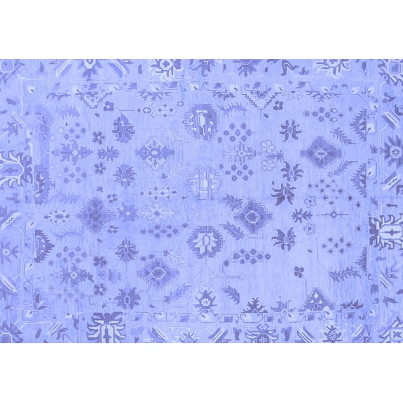 Ahgly Company Indoor Rectangle Oriental Blue Traditional Area Rugs, 7' x 9'