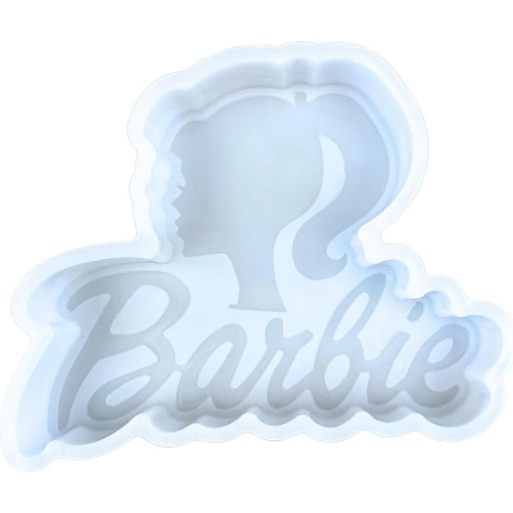 Fashion Doll Head Car Freshie Silicone Mold 3 x 4 x 0.8 Ponytail Girl Profile Oven Safe 450 F Scented Aroma Beads Barb Logo Pink