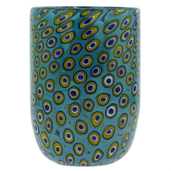 GlassOfVenice Murano Glass Tumbler - Mosaic Aqua