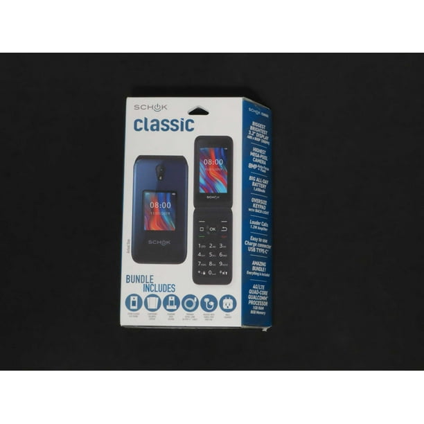 SCHOK Classic Flip GSM 8GB Phone, Black (Unlocked)
