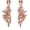 04-Peach Rose-Gold-Plated-Base, variant on Women's Wedding Bridal Crystal Teardrop Multi Marquise Cluster Bling Dangle Earrings