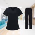 thumbnail image 6 of yuksok Woman Black Scrubs Set Work Uniforms Top and Pants for Pet Workers Size L, 6 of 9