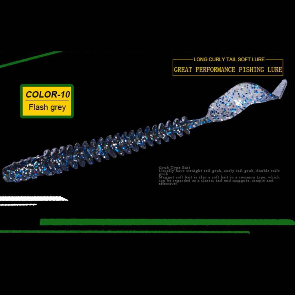 8pcs/set Long Tail Grubs 10cm/3.2g Earthworm Fishing Lures