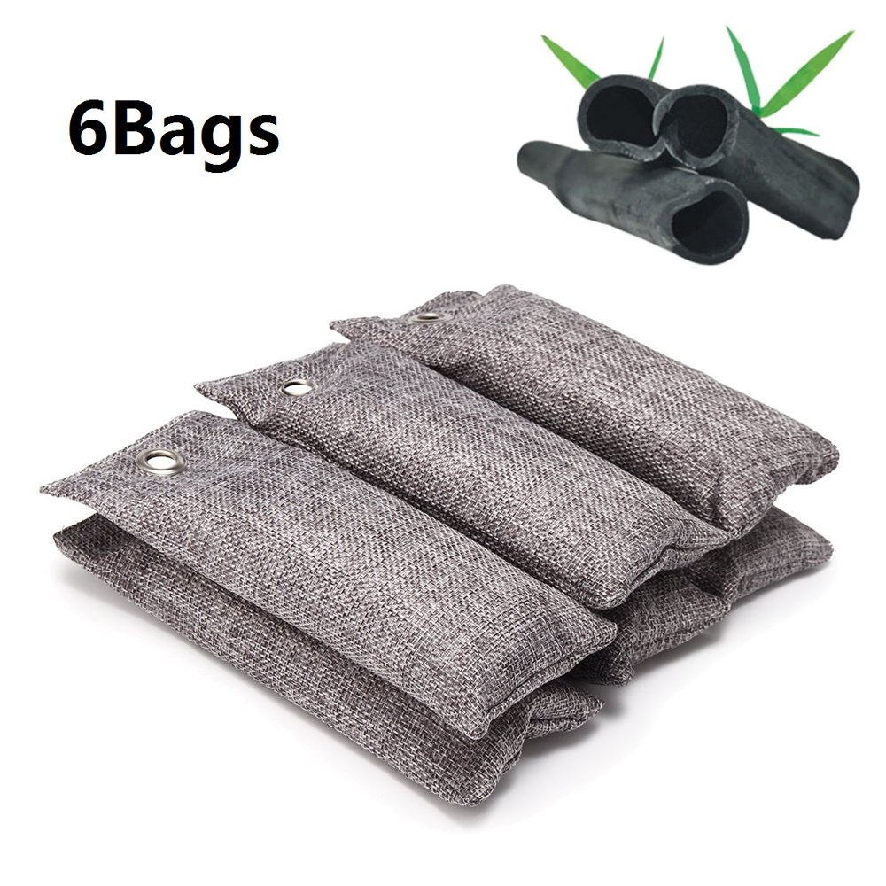 6 Pack Activated Charcoal Deodorizer Odor Neutralizer Bags Complete