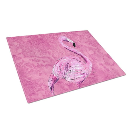 

Carolines Treasures 8875LCB Flamingo on Pink Glass Cutting Board Large 12H x 16W multicolor