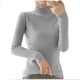 thumbnail image 2 of Suéter de cuello redondo para mujer, informal, de moda, cuello semialto, color liso, suelto, de punto, blusa de poliéster., 2 of 4