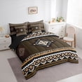 thumbnail image 3 of Manfei Tribal Aztec Boy Girl Bedding Comforter Set 7 Pieces,Bohemian Theme Full Bedding Set Lightweight,Hippie Boho Fitted Sheet Flat Sheet,Luxury Bedroom Decor,Reversible, 3 of 8